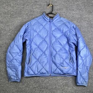 Mont-bell Jacket Womens Medium Blue Down Puffer Quilted Zip Outdoor